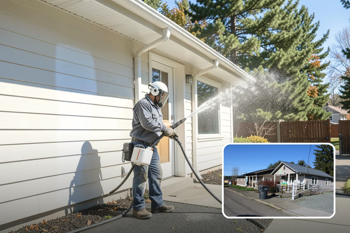 Deck Paint Removal in South Prairie, Pierce County, WA - Removes peeling deck paint to sound wood