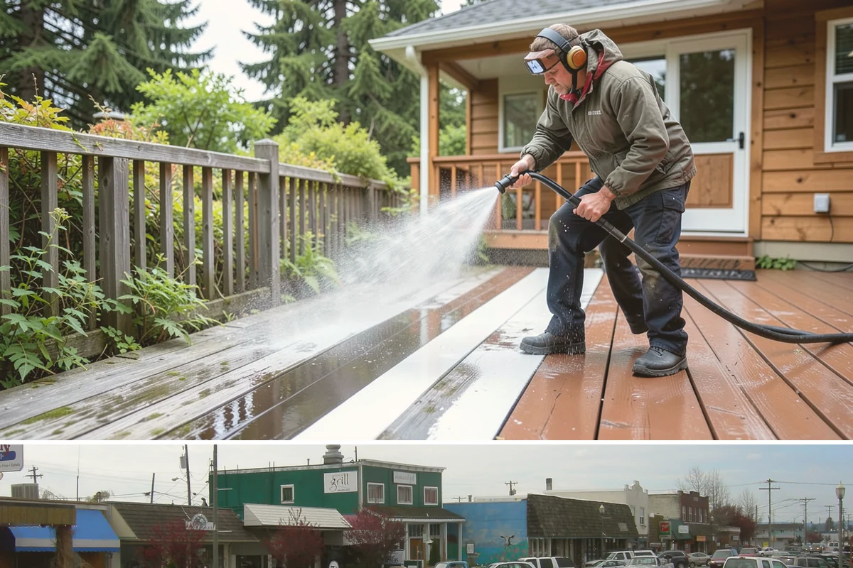 Deck Paint Removal in Stanwood, Snohomish County, WA - Remove deck paint during dry summer weeks so the wood cures before refinishing.