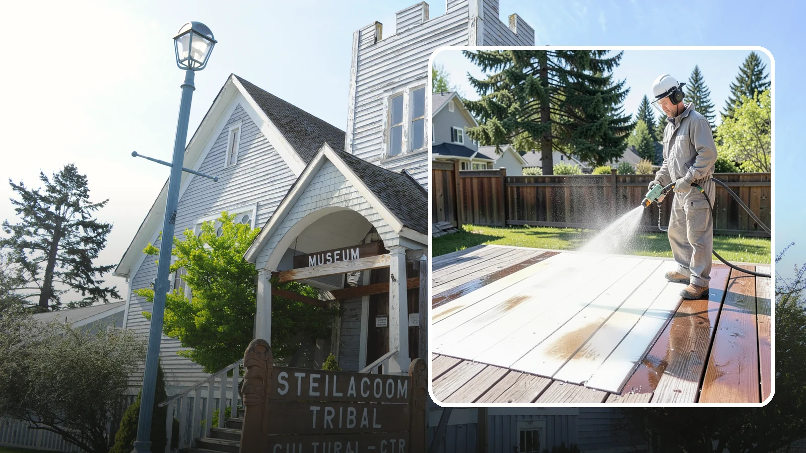 Deck Paint Removal in Steilacoom, Pierce County, WA - Remove failing deck paint to expose sound wood for a proper refinish or restain.