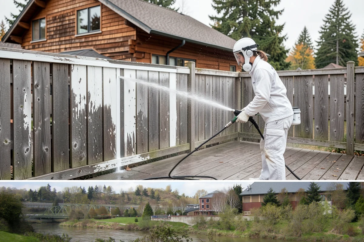 Deck Paint Removal in Tukwila, King County, WA - Remove deck paint during dry summer weeks so the wood cures before refinishing.