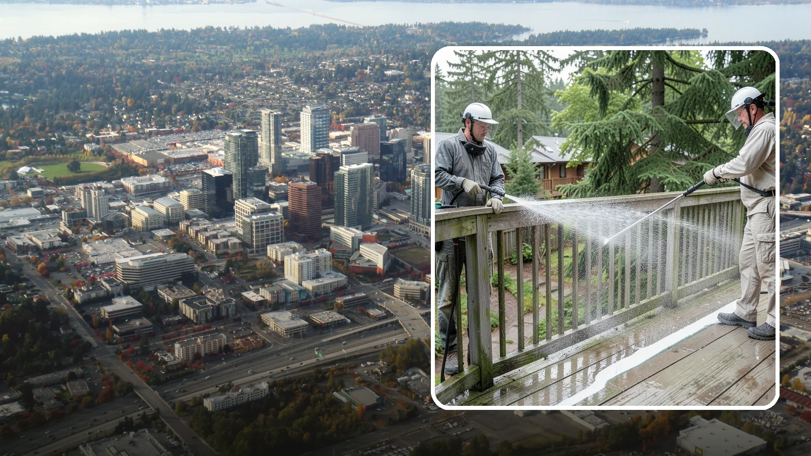 Deck Railing Cleaning in Bellevue, King County, WA - Detail-clean deck railings, balusters, and caps where grime and algae cling out of reach.