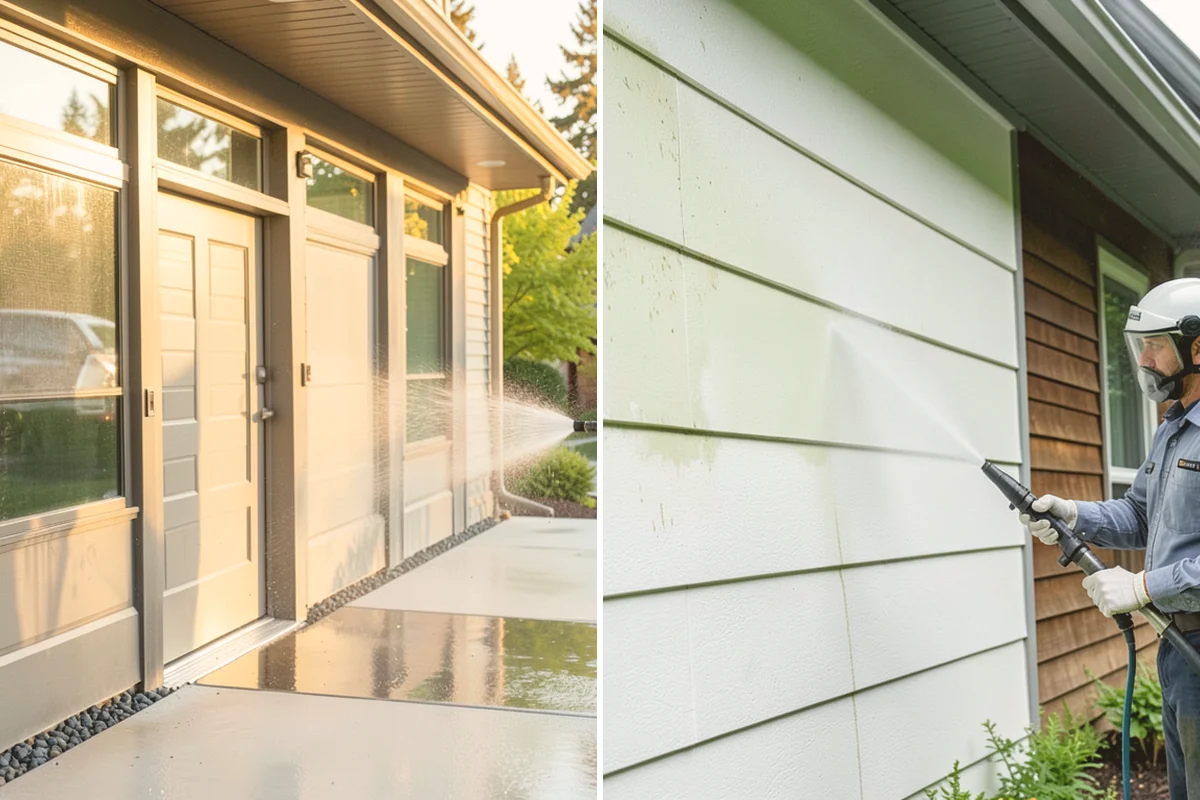Deck Railing Cleaning in Brier, Snohomish County, WA - Protect the deck floor and nearby plants