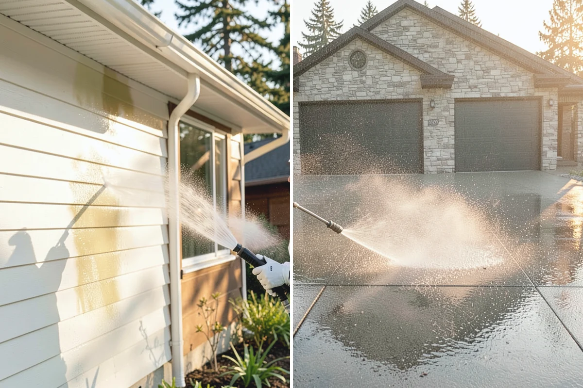 Deck Railing Cleaning in Buckley, Pierce County, WA - Protect the deck floor and nearby plants