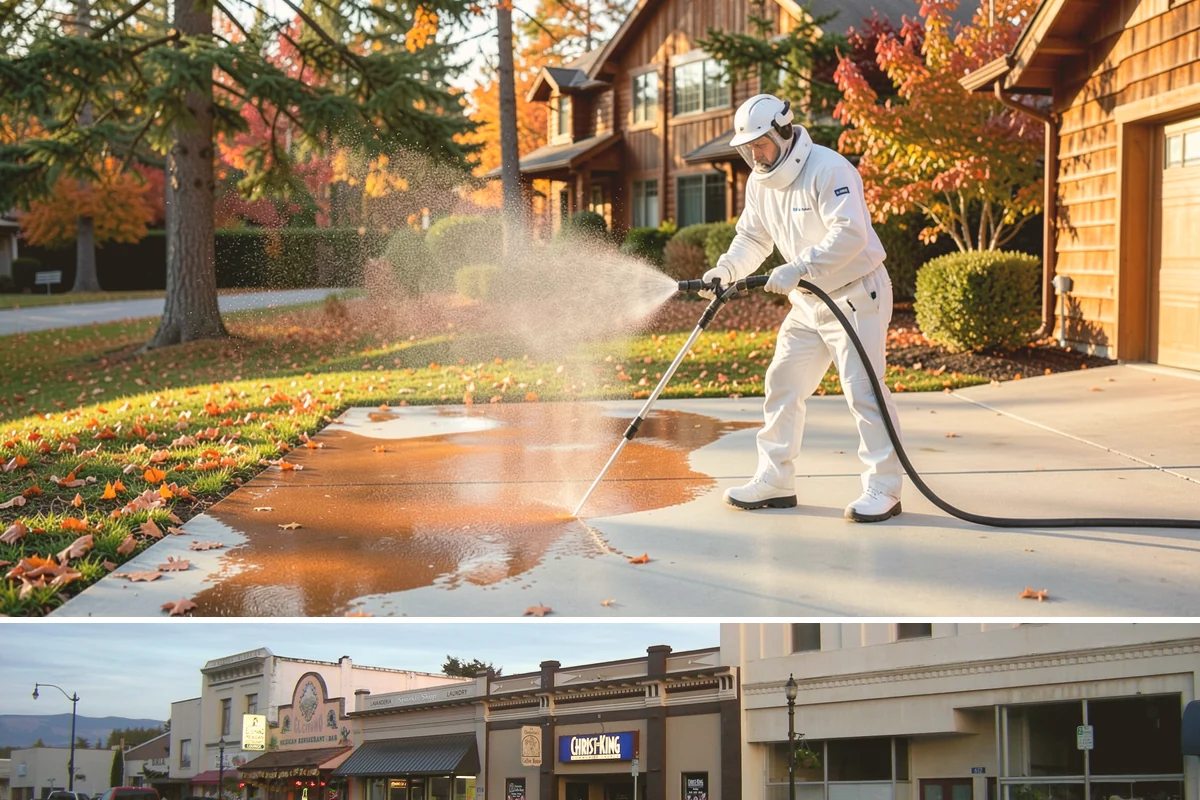 Deck Railing Cleaning in Burlington, Skagit County, WA - Clean deck railings alongside the deck floor in dry summer weather for an even finish.