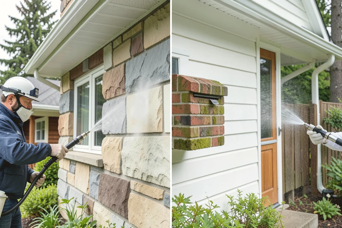 Deck Railing Cleaning in Covington, King County, WA - Protect the deck floor and nearby plants