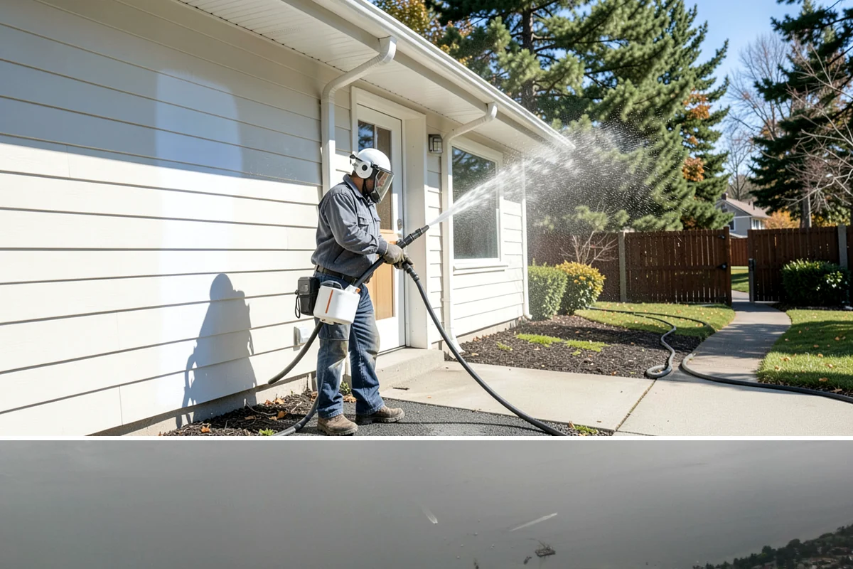 Deck Railing Cleaning in Des Moines, King County, WA - Clean deck railings alongside the deck floor in dry summer weather for an even finish.