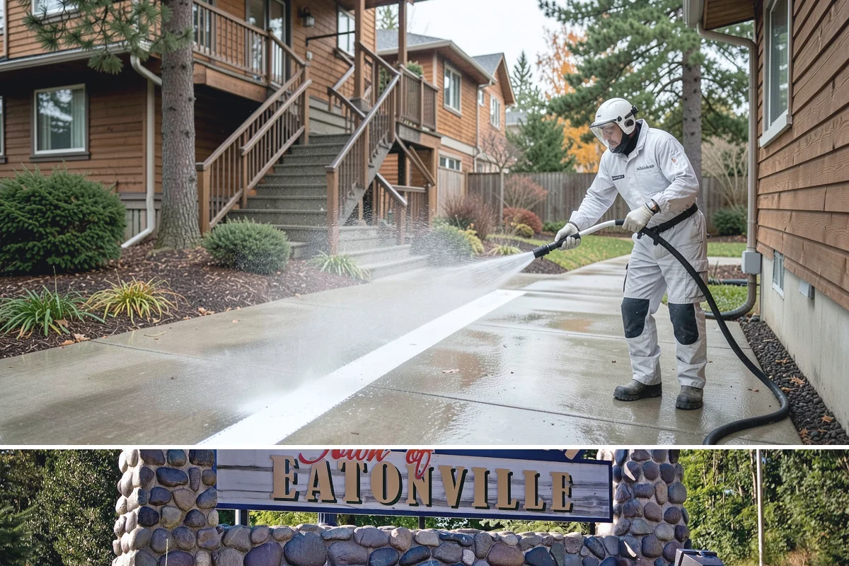 Deck Railing Cleaning in Eatonville, Pierce County, WA - Clean deck railings alongside the deck floor in dry summer weather for an even finish.