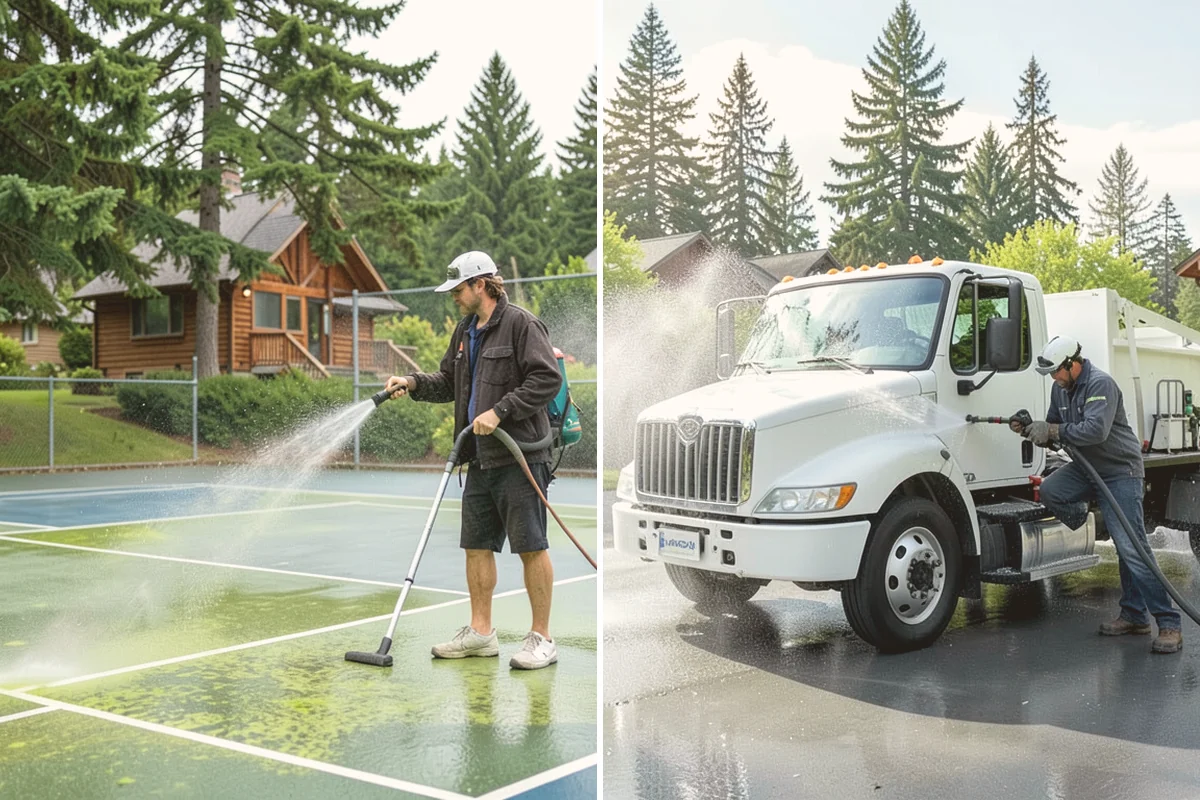 Deck Railing Cleaning in Edmonds, Snohomish County, WA - Protect the deck floor and nearby plants