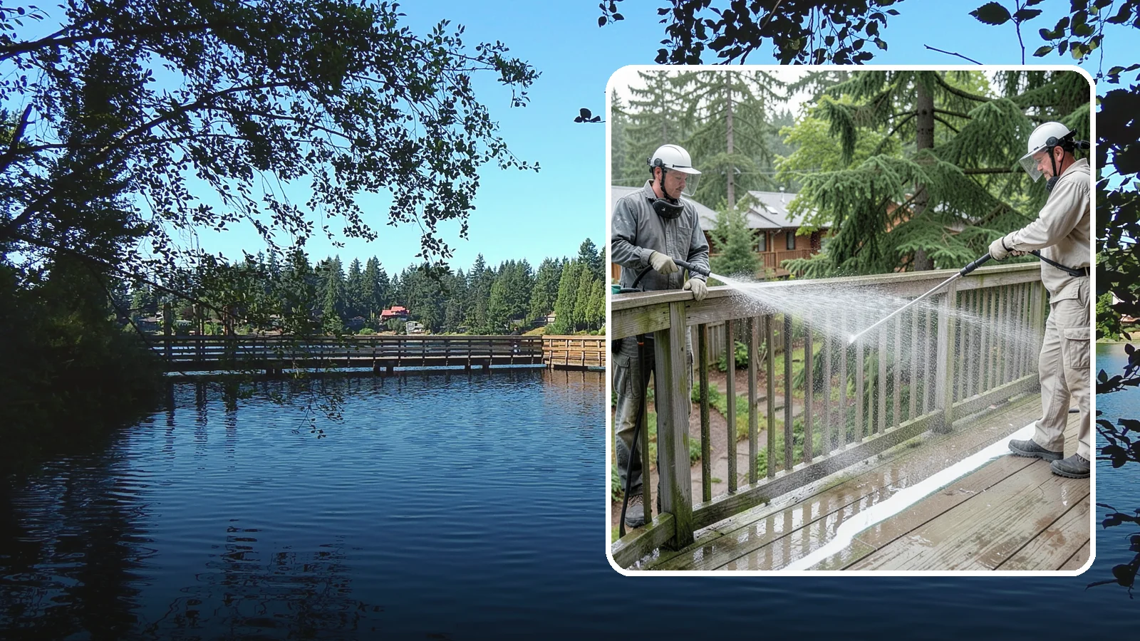 Deck Railing Cleaning in Federal Way, King County, WA - Detail-clean deck railings, balusters, and caps where grime and algae cling out of reach.