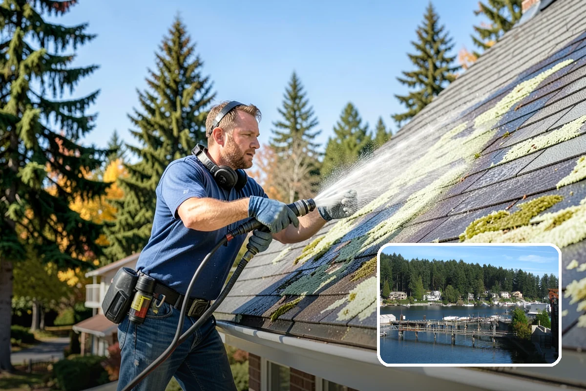 Deck Railing Cleaning in Gig Harbor, Pierce County, WA - Cleans balusters, caps, and joints thoroughly