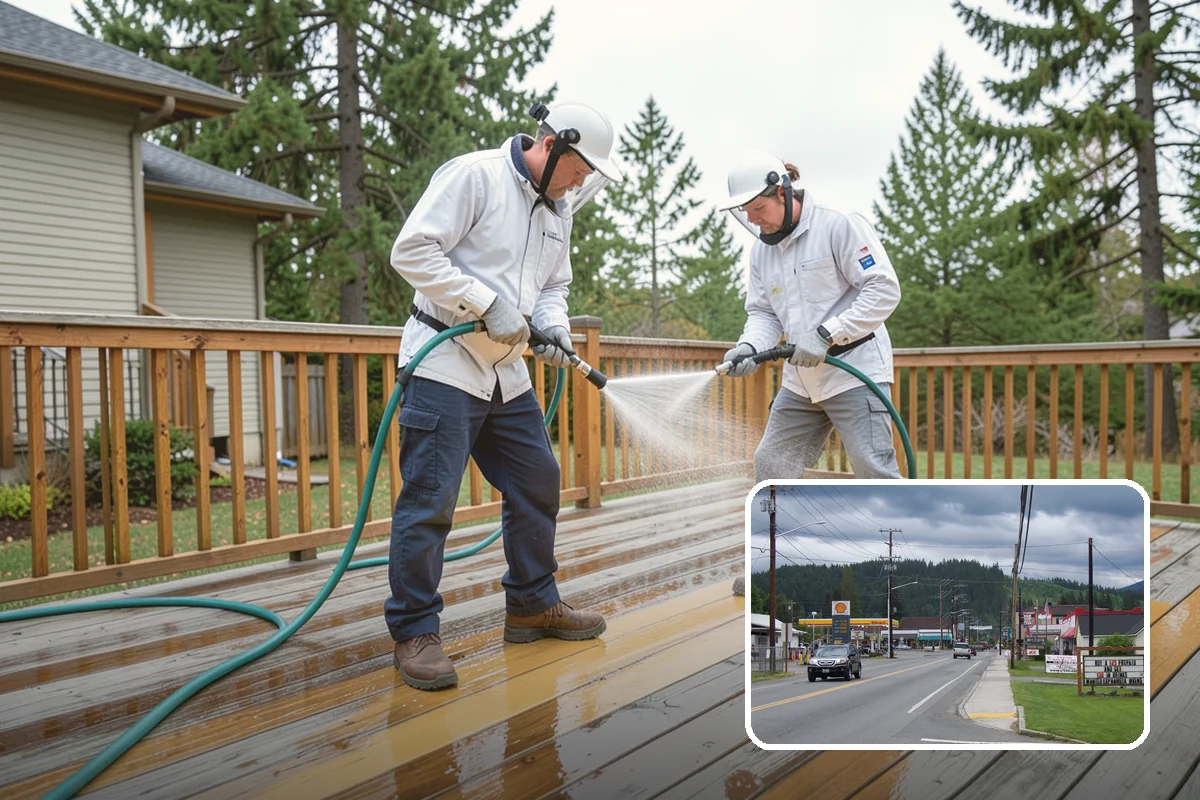 Deck Railing Cleaning in Granite Falls, Snohomish County, WA - Cleans balusters, caps, and joints thoroughly