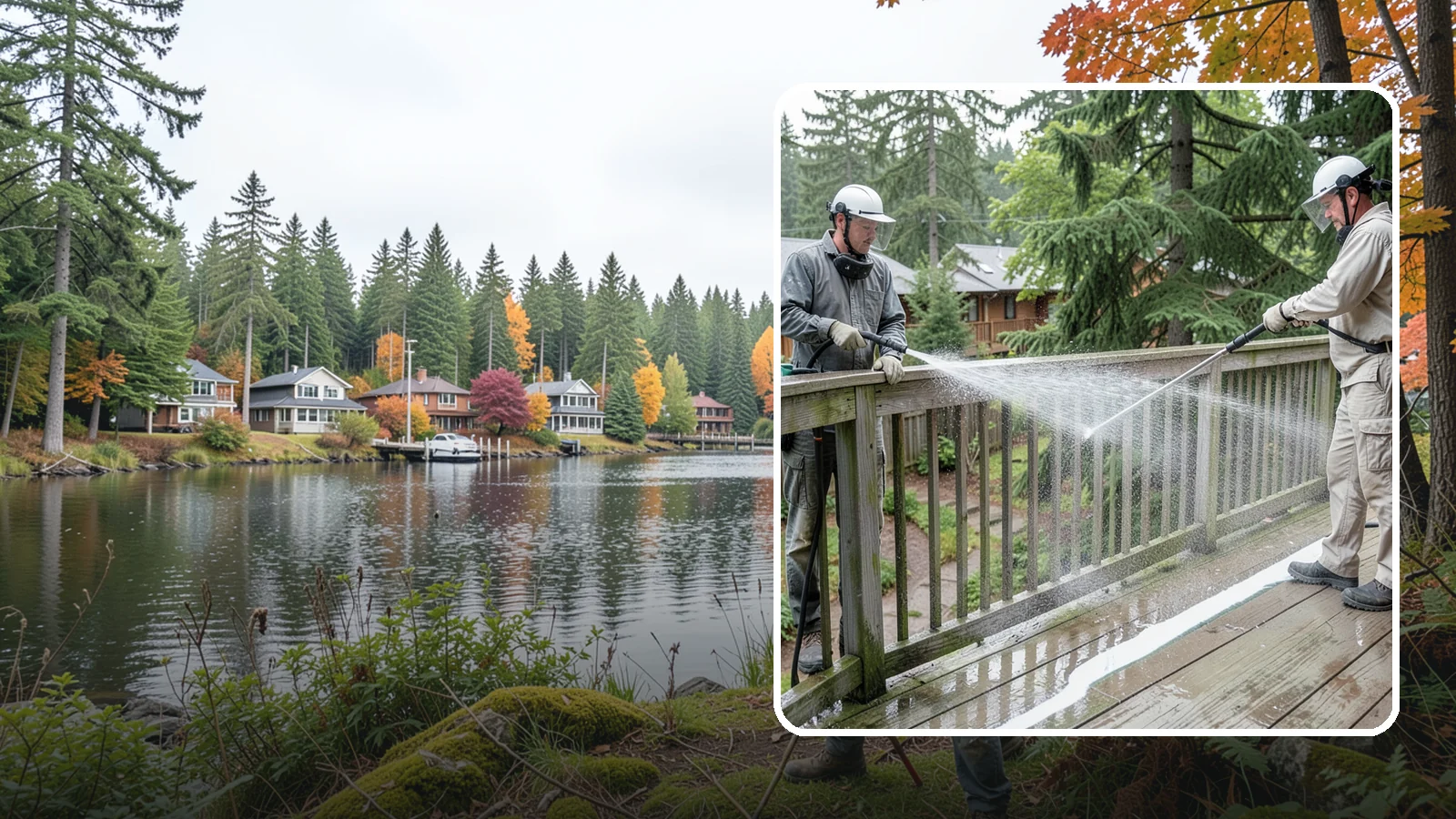 Deck Railing Cleaning in La Conner, Skagit County, WA - Detail-clean deck railings, balusters, and caps where grime and algae cling out of reach.