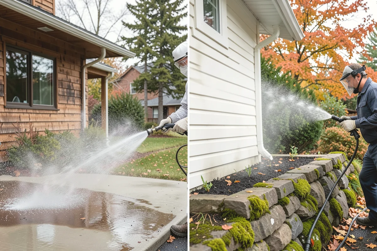 Deck Railing Cleaning in La Conner, Skagit County, WA - Protect the deck floor and nearby plants