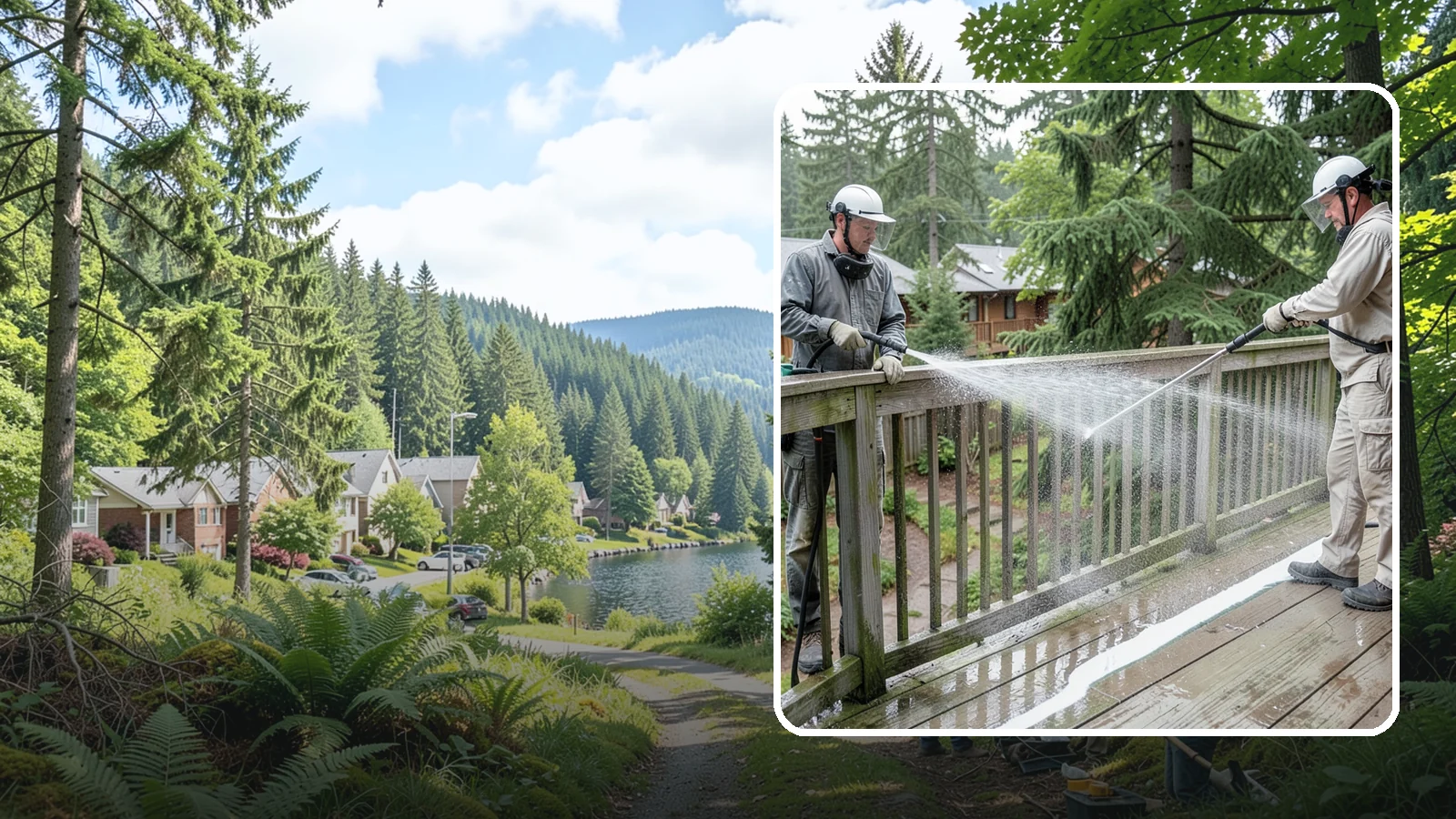Deck Railing Cleaning in Lake Forest Park, King County, WA - Detail-clean deck railings, balusters, and caps where grime and algae cling out of reach.