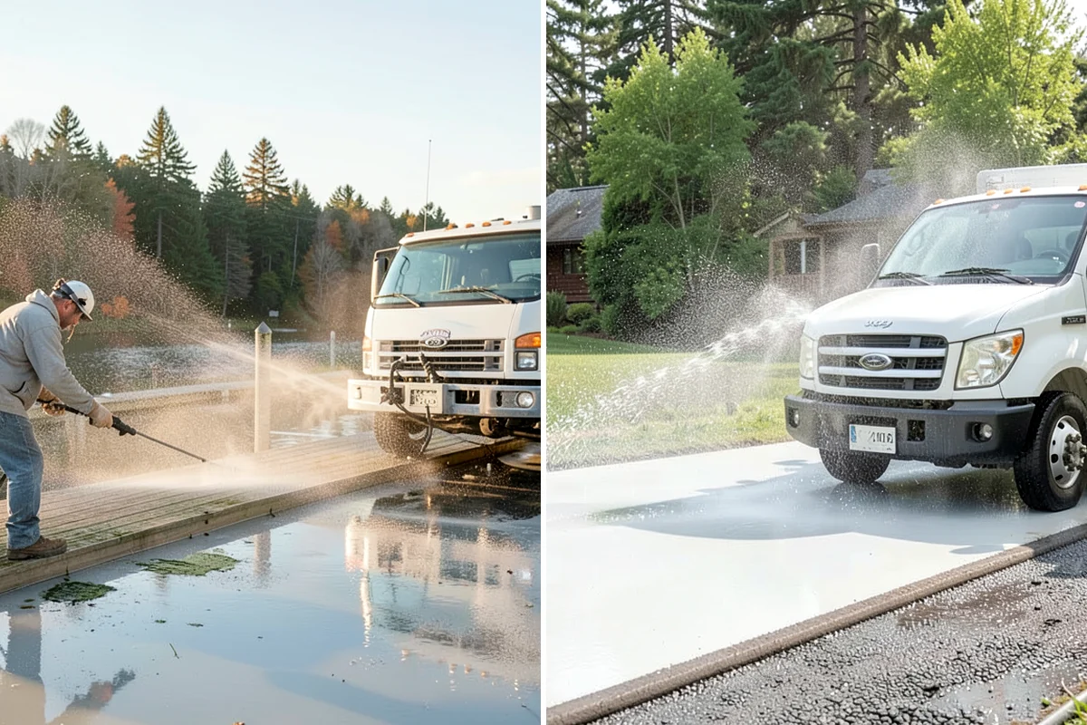 Deck Railing Cleaning in Lakewood, Pierce County, WA - Protect the deck floor and nearby plants