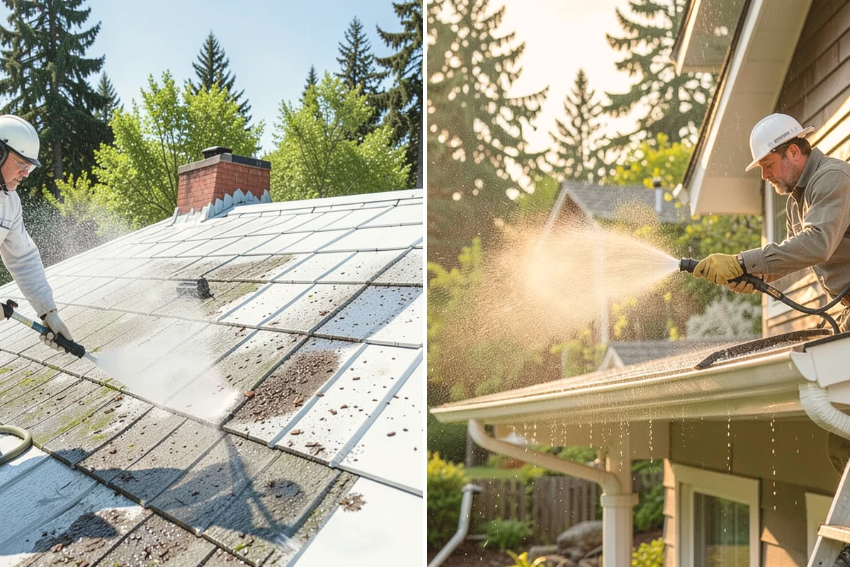 Deck Railing Cleaning in Lynnwood, Snohomish County, WA - Protect the deck floor and nearby plants