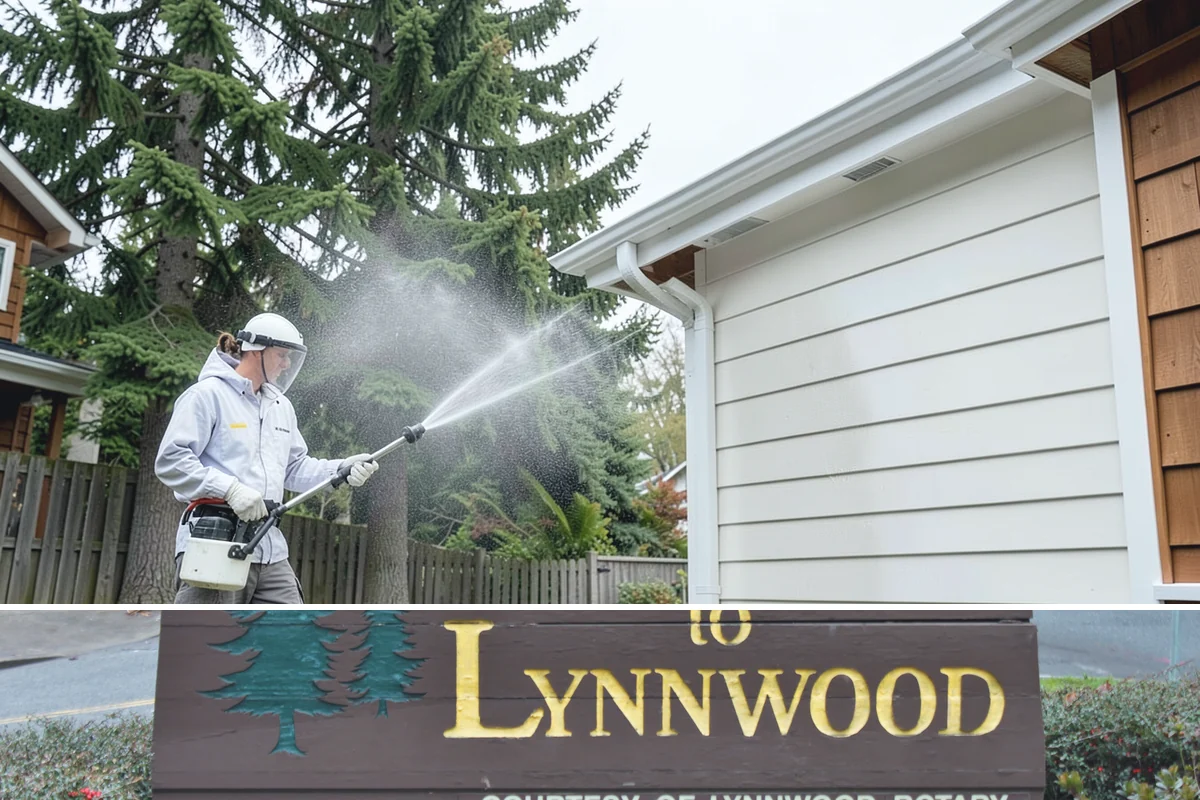 Deck Railing Cleaning in Lynnwood, Snohomish County, WA - Clean deck railings alongside the deck floor in dry summer weather for an even finish.