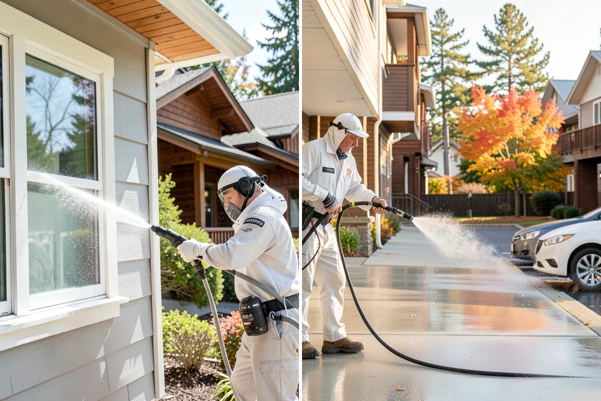 Deck Railing Cleaning in Maple Valley, King County, WA - Protect the deck floor and nearby plants