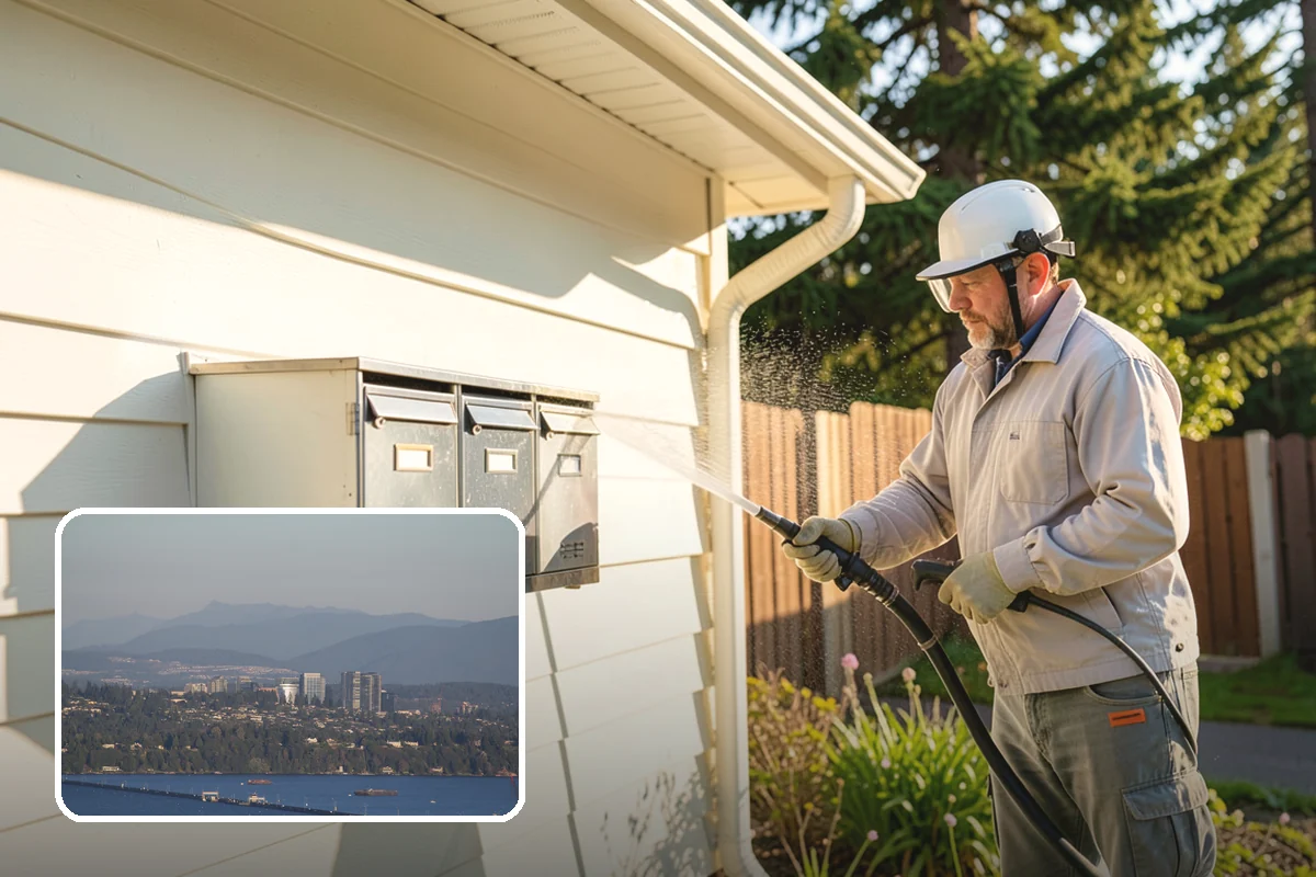 Deck Railing Cleaning in Medina, King County, WA - Cleans balusters, caps, and joints thoroughly