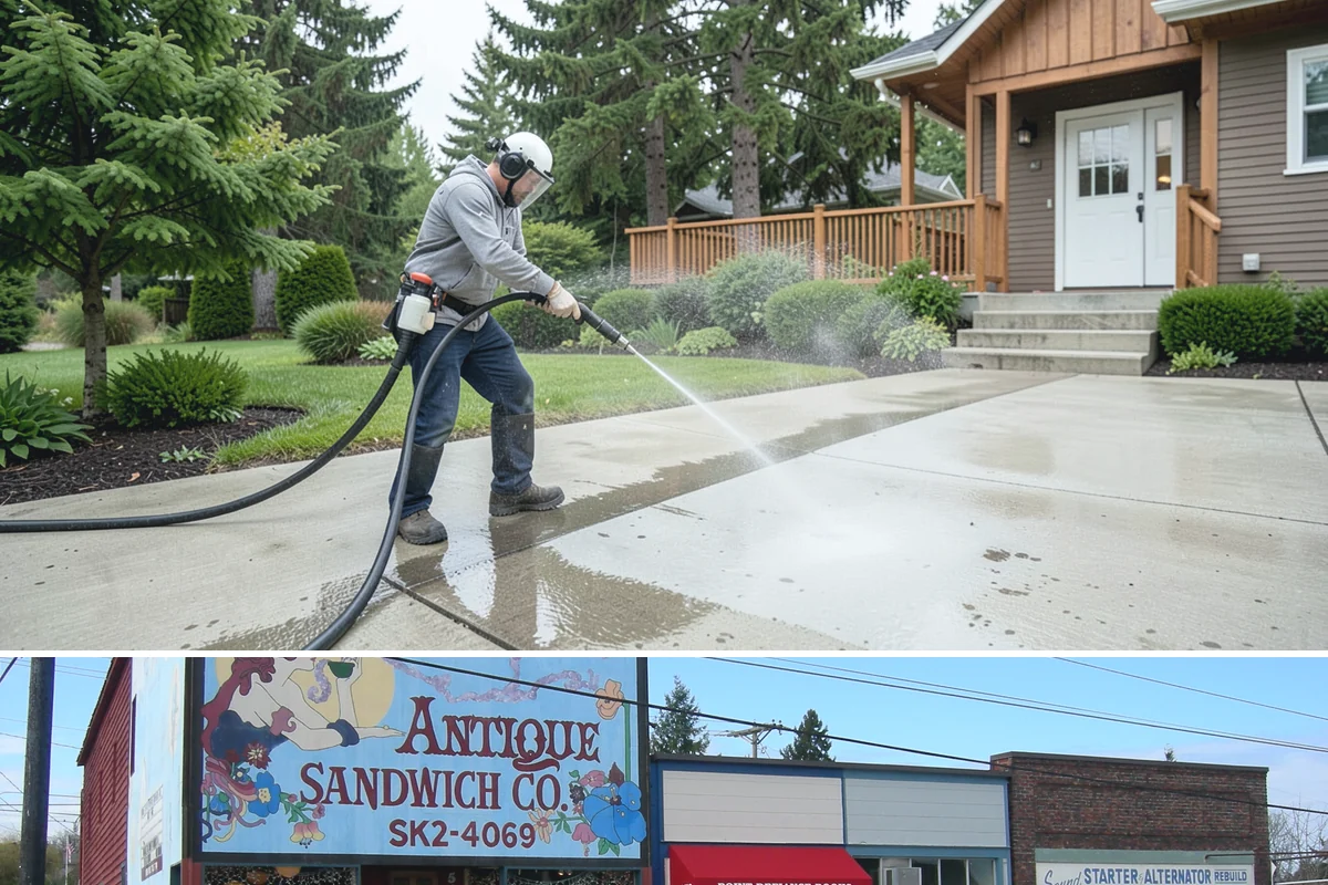 Deck Railing Cleaning in Ruston, Pierce County, WA - Clean deck railings alongside the deck floor in dry summer weather for an even finish.
