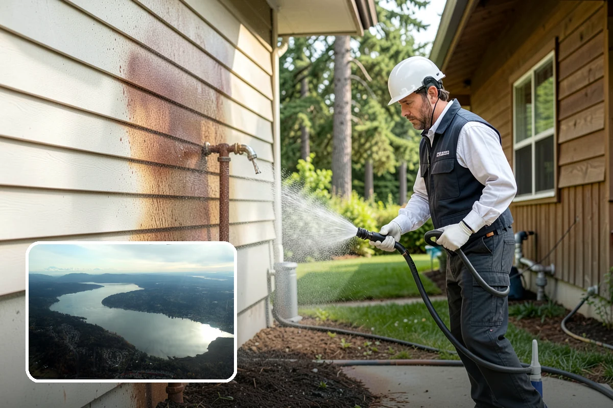 Deck Railing Cleaning in Sammamish, King County, WA - Cleans balusters, caps, and joints thoroughly