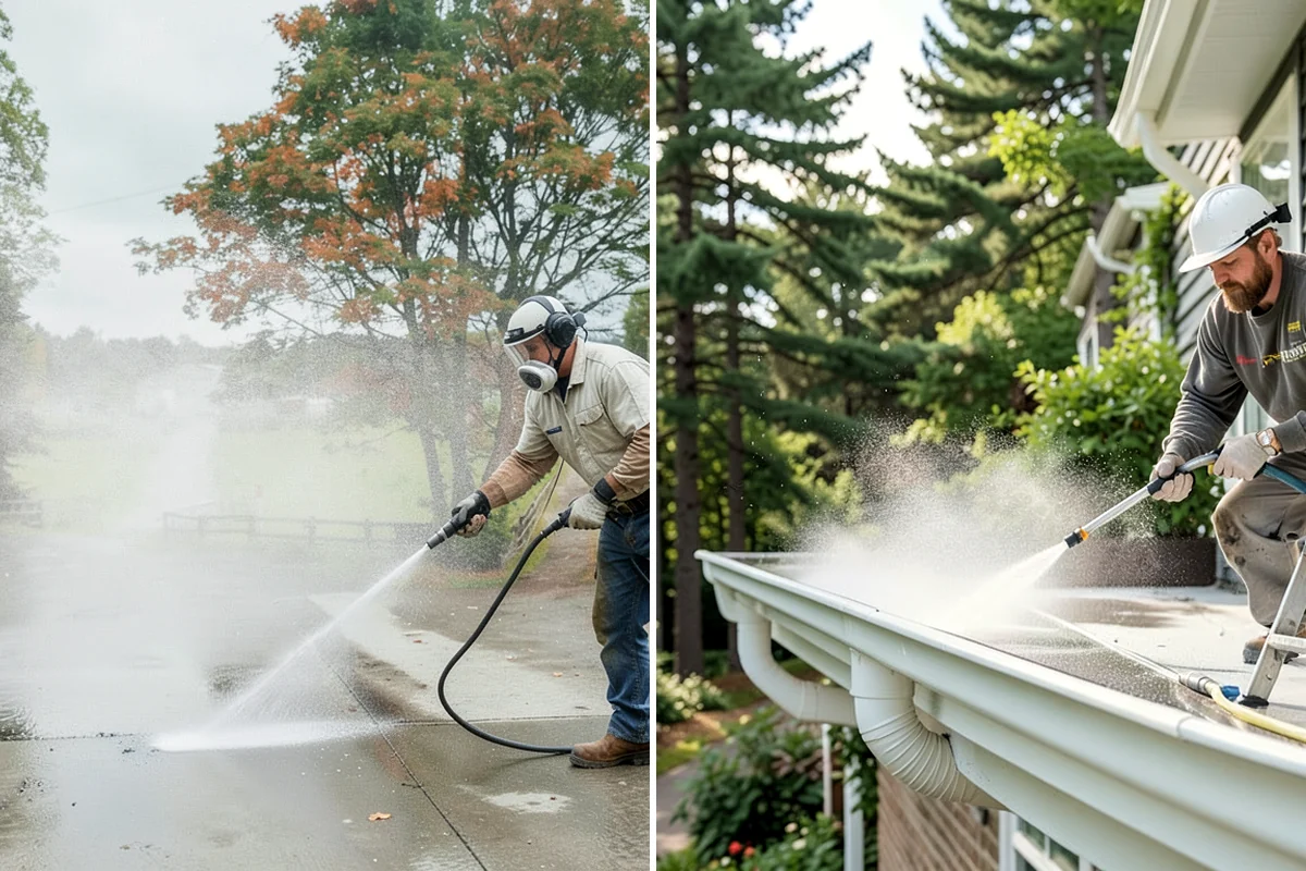 Deck Railing Cleaning in Shoreline, King County, WA - Protect the deck floor and nearby plants