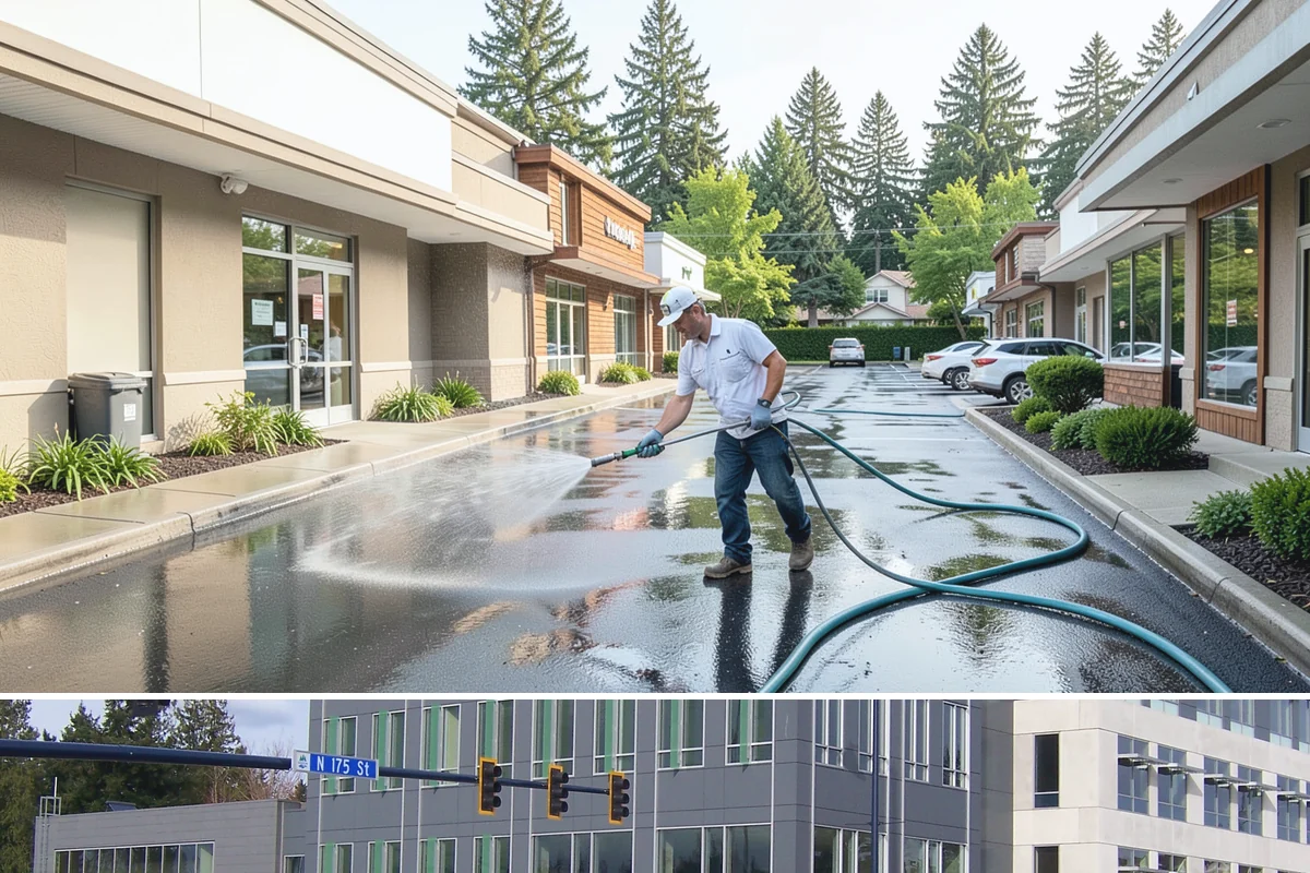 Deck Railing Cleaning in Shoreline, King County, WA - Clean deck railings alongside the deck floor in dry summer weather for an even finish.