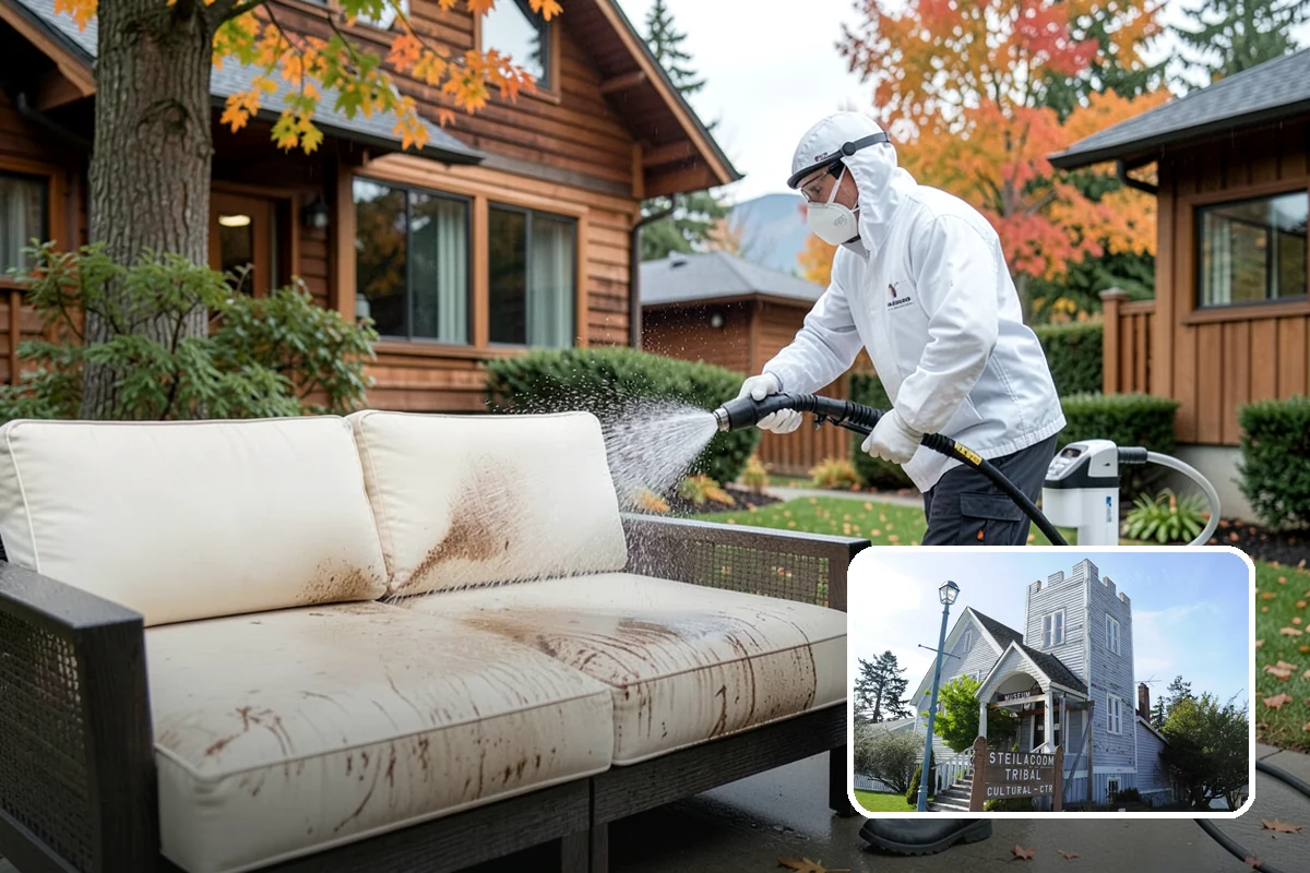 Deck Railing Cleaning in Steilacoom, Pierce County, WA - Cleans balusters, caps, and joints thoroughly