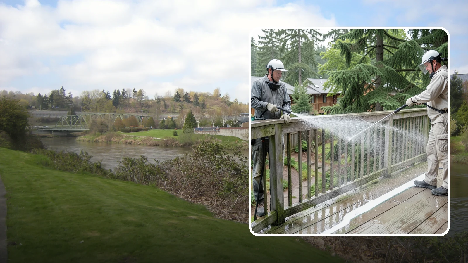 Deck Railing Cleaning in Tukwila, King County, WA - Detail-clean deck railings, balusters, and caps where grime and algae cling out of reach.
