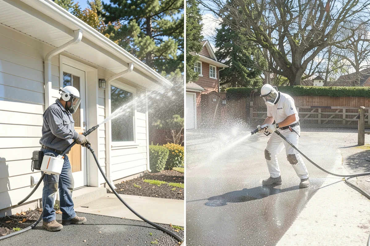 Deck Railing Cleaning in Tukwila, King County, WA - Protect the deck floor and nearby plants