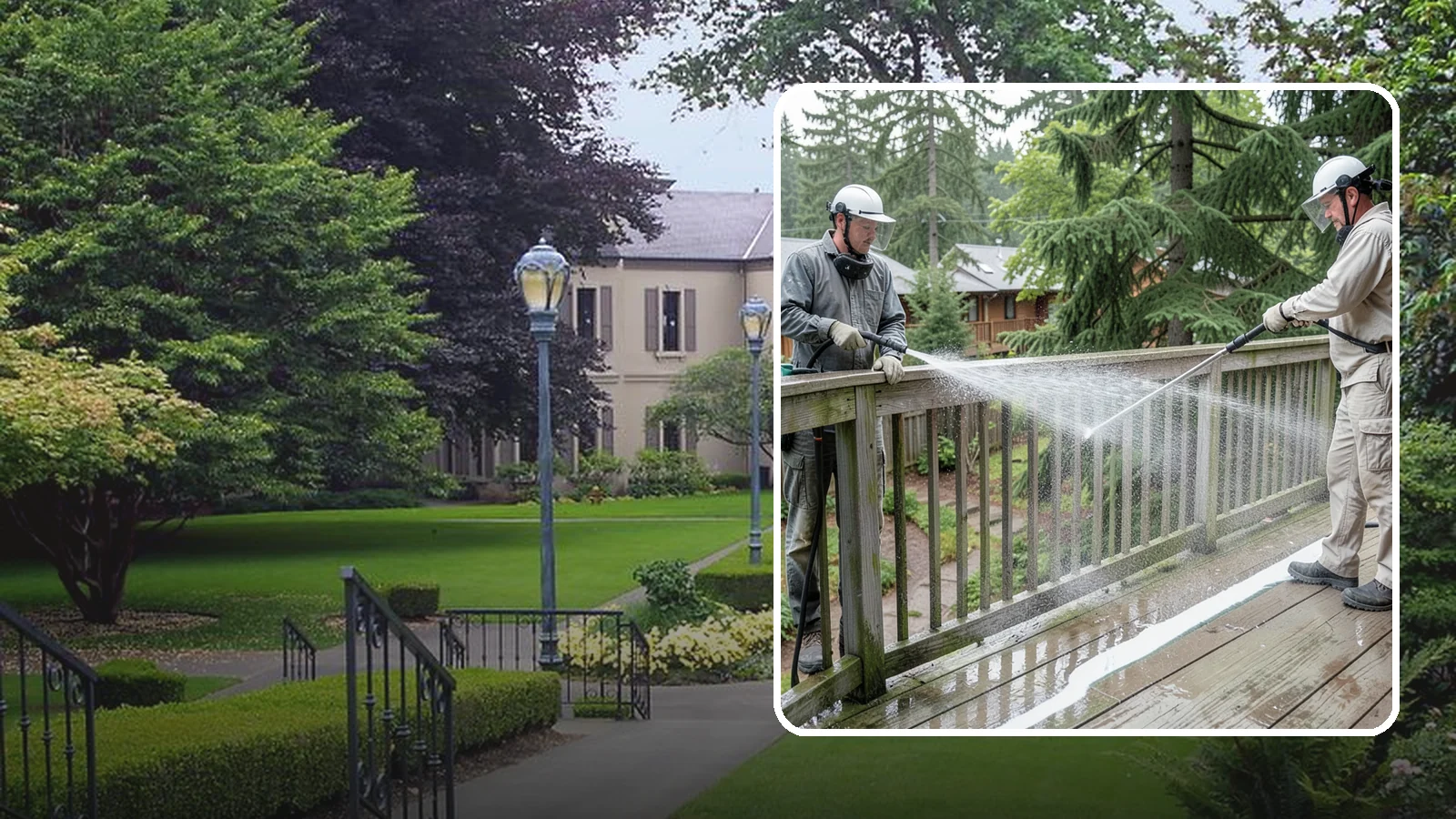 Deck Railing Cleaning in Woodinville, King County, WA - Detail-clean deck railings, balusters, and caps where grime and algae cling out of reach.