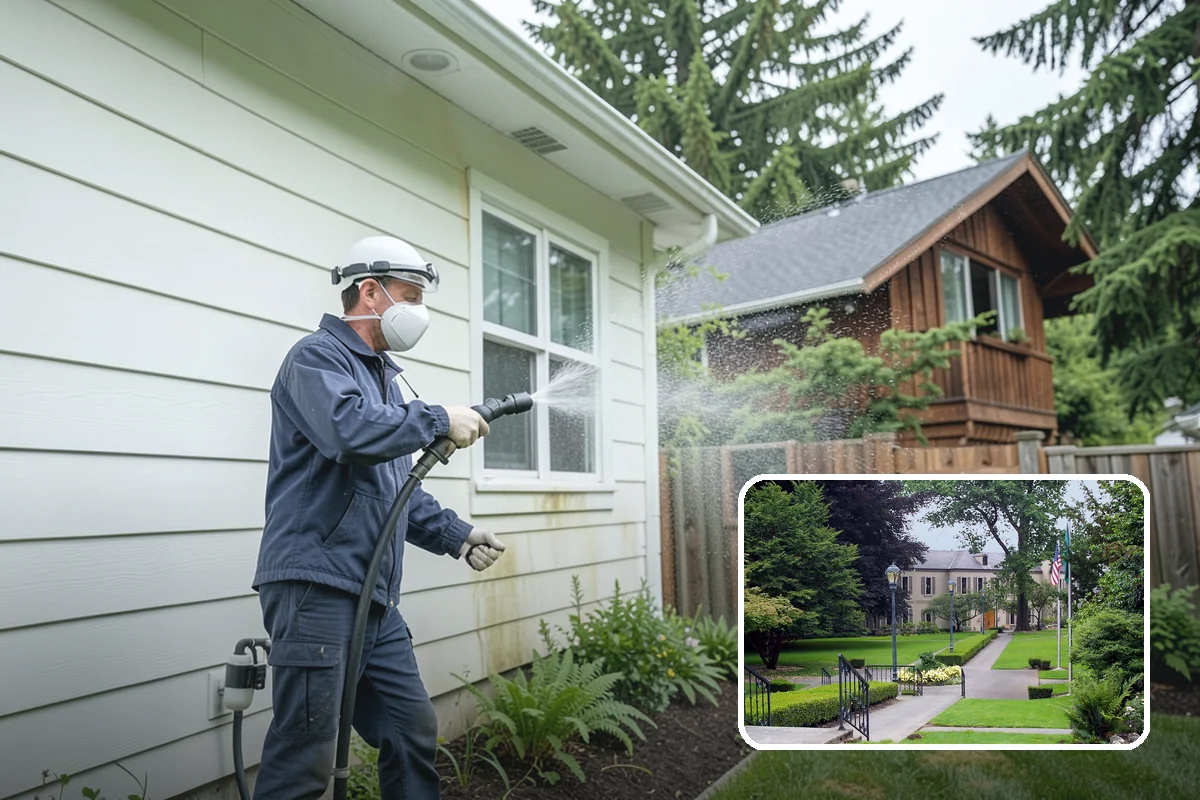 Deck Railing Cleaning in Woodinville, King County, WA - Cleans balusters, caps, and joints thoroughly