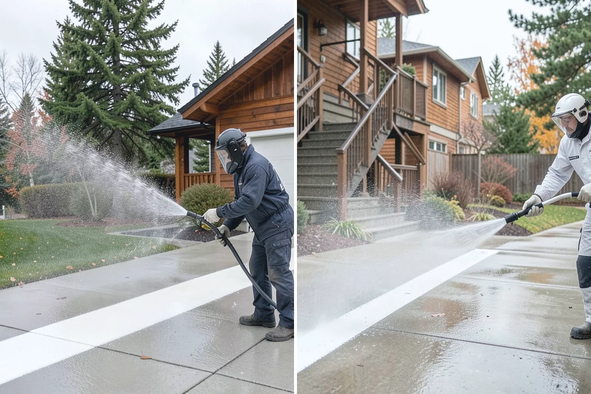 Deck Railing Cleaning in Woodinville, King County, WA - Protect the deck floor and nearby plants