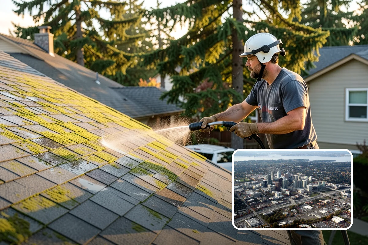 Deck Restoration Cleaning in Bellevue, King County, WA - Recovers a neglected deck to usable wood