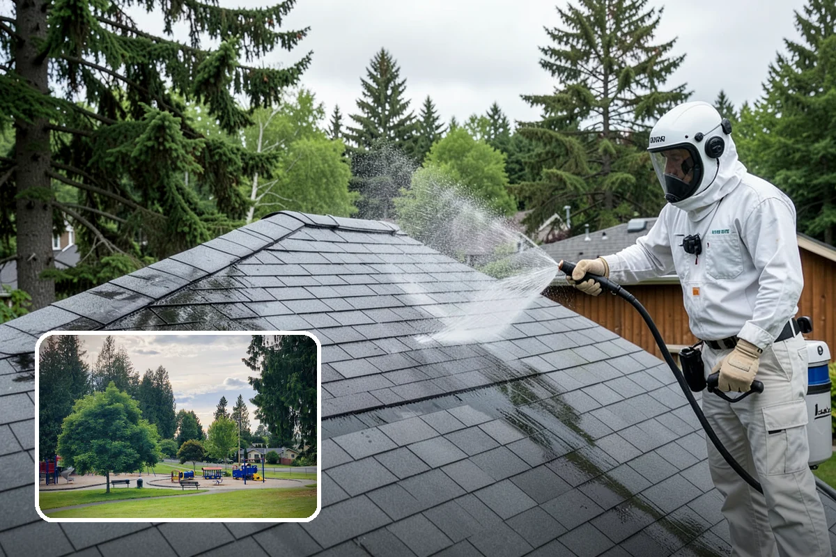 Deck Restoration Cleaning in Bonney Lake, Pierce County, WA - Recovers a neglected deck to usable wood