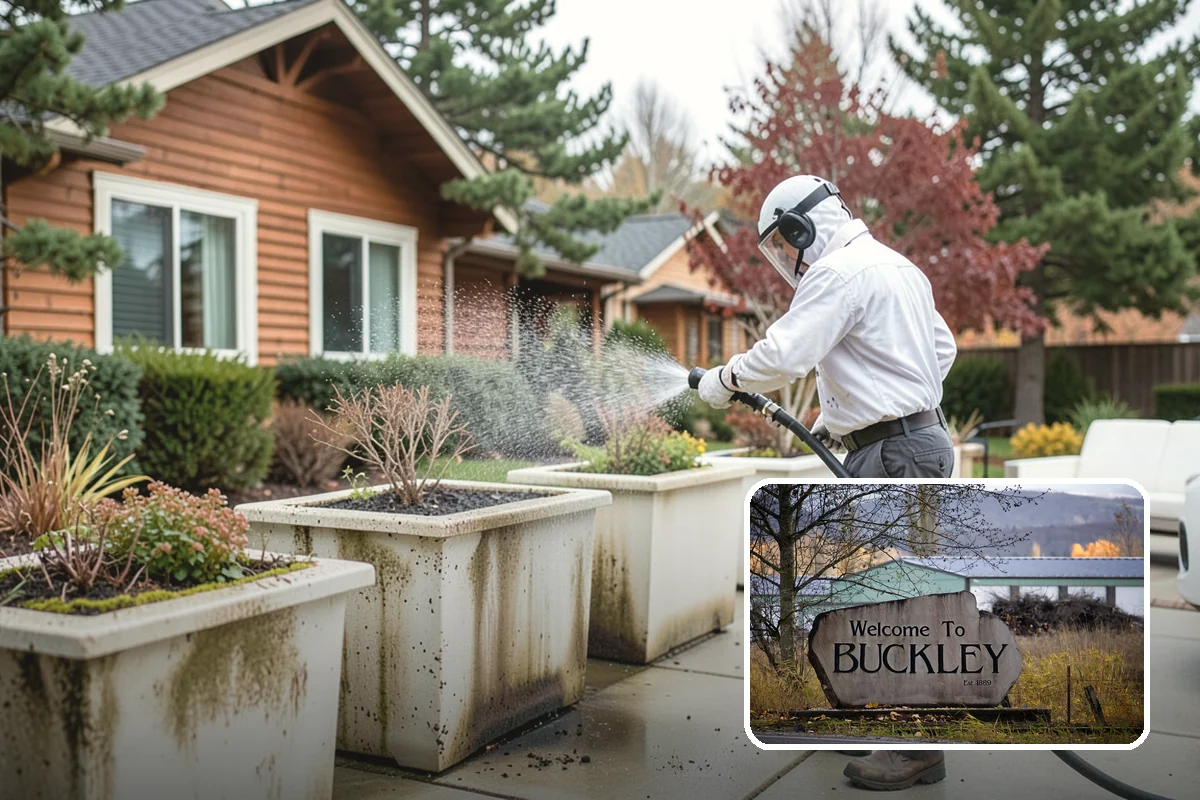 Deck Restoration Cleaning in Buckley, Pierce County, WA - Recovers a neglected deck to usable wood