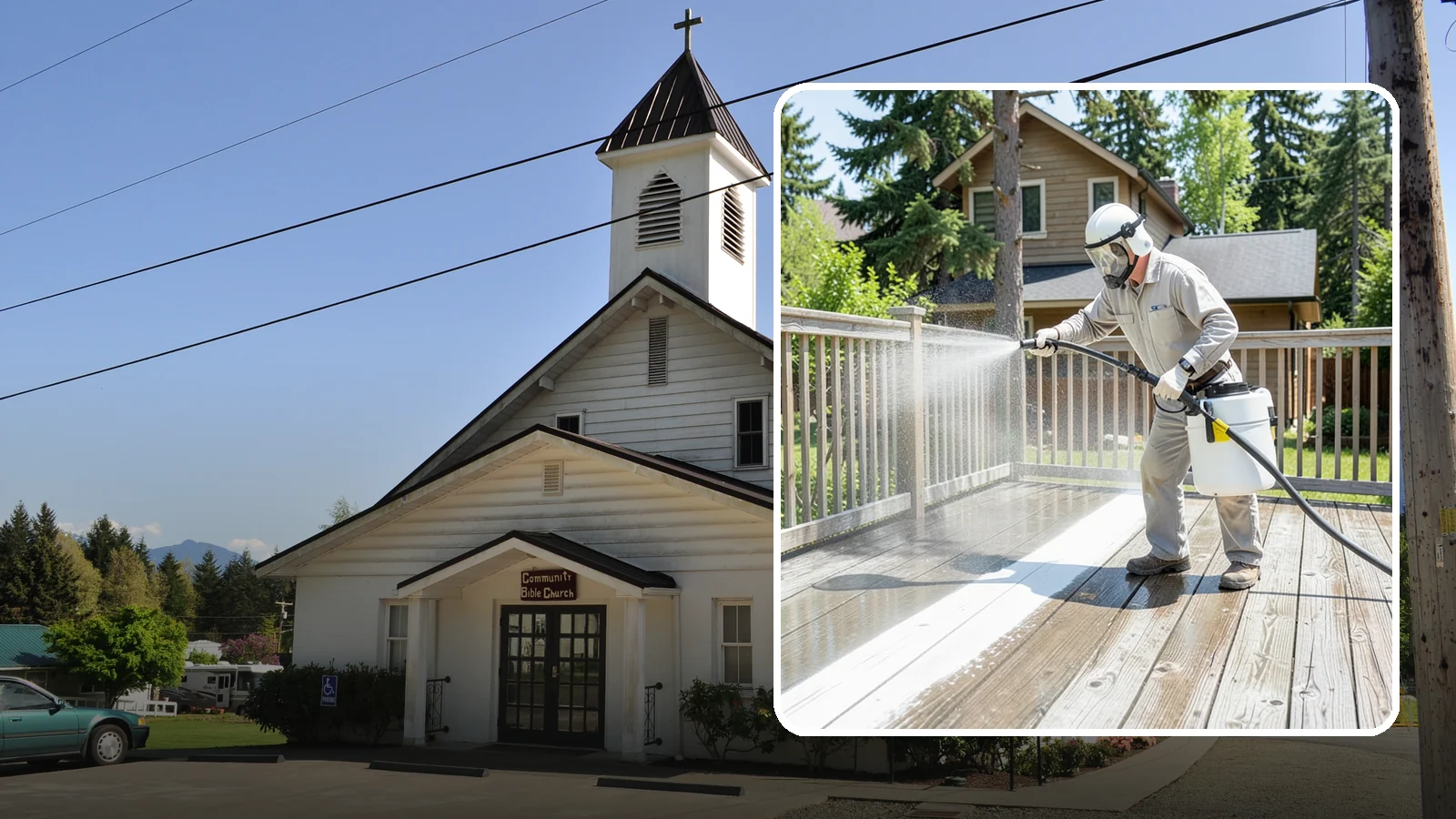 Deck Restoration Cleaning in Concrete, Skagit County, WA - Deep-restore a neglected deck through staged cleaning, stripping, and brightening back to usable wood.