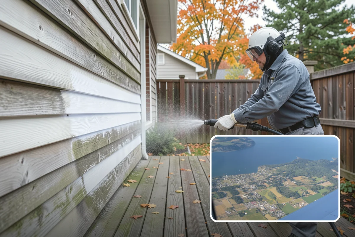 Deck Restoration Cleaning in Coupeville, Island County, WA - Recovers a neglected deck to usable wood