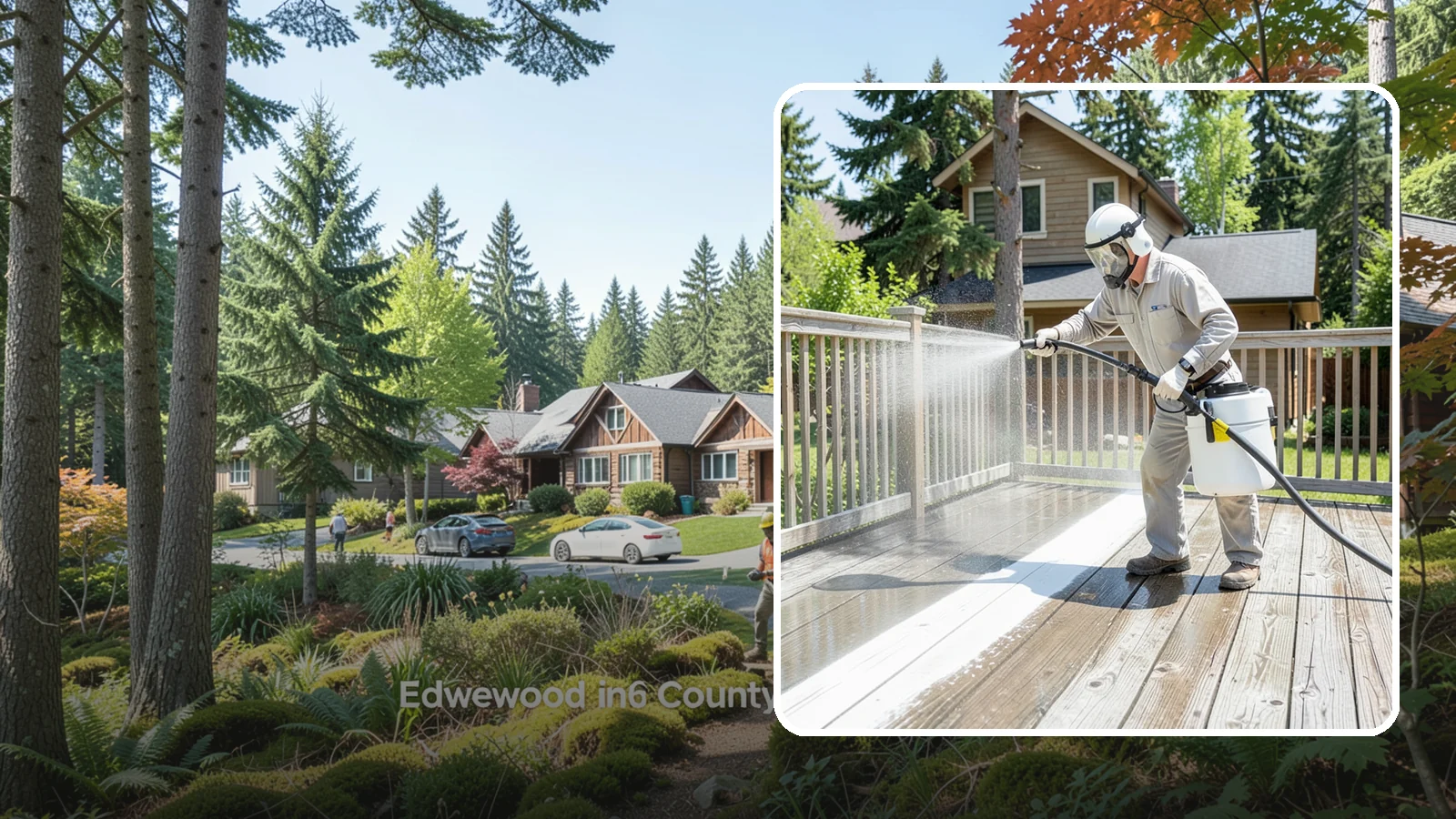 Deck Restoration Cleaning in Edgewood, Pierce County, WA - Deep-restore a neglected deck through staged cleaning, stripping, and brightening back to usable wood.