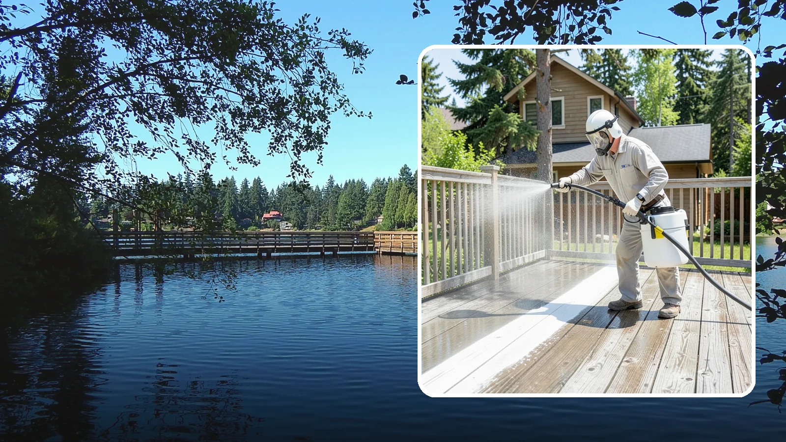 Deck Restoration Cleaning in Federal Way, King County, WA - Deep-restore a neglected deck through staged cleaning, stripping, and brightening back to usable wood.