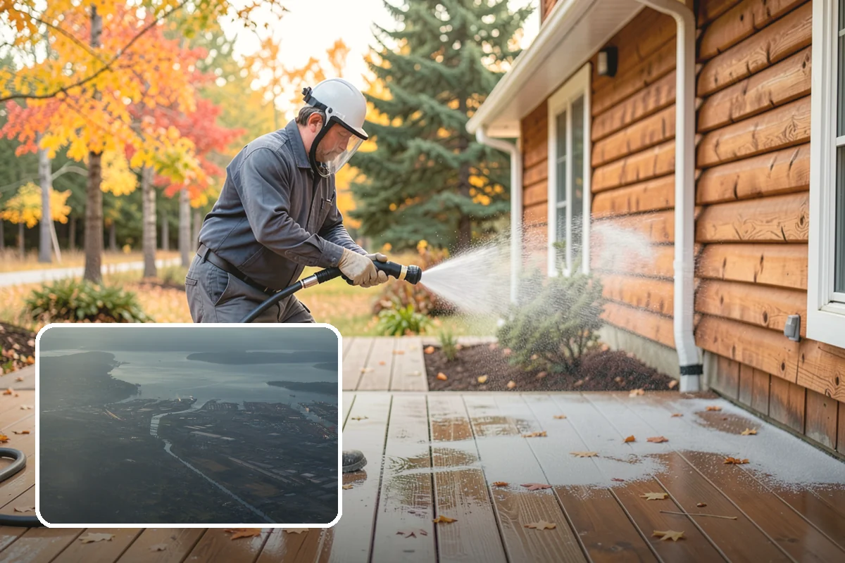 Deck Restoration Cleaning in Fife, Pierce County, WA - Recovers a neglected deck to usable wood