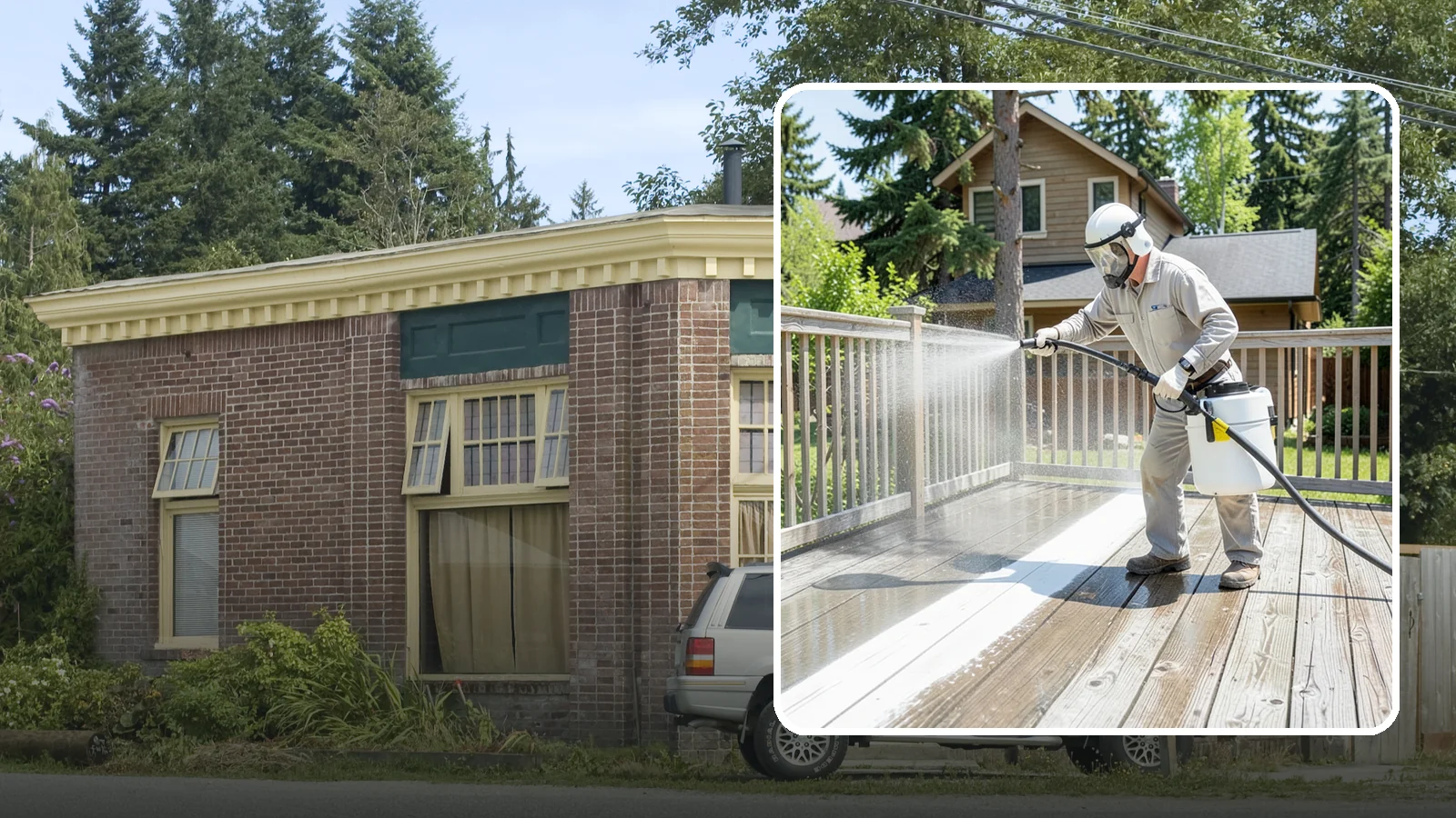 Deck Restoration Cleaning in Hamilton, Skagit County, WA - Deep-restore a neglected deck through staged cleaning, stripping, and brightening back to usable wood.