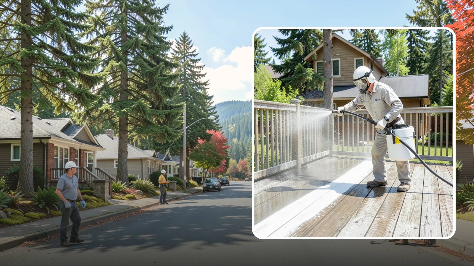 Deck Restoration Cleaning in Hunts Point, King County, WA - Deep-restore a neglected deck through staged cleaning, stripping, and brightening back to usable wood.