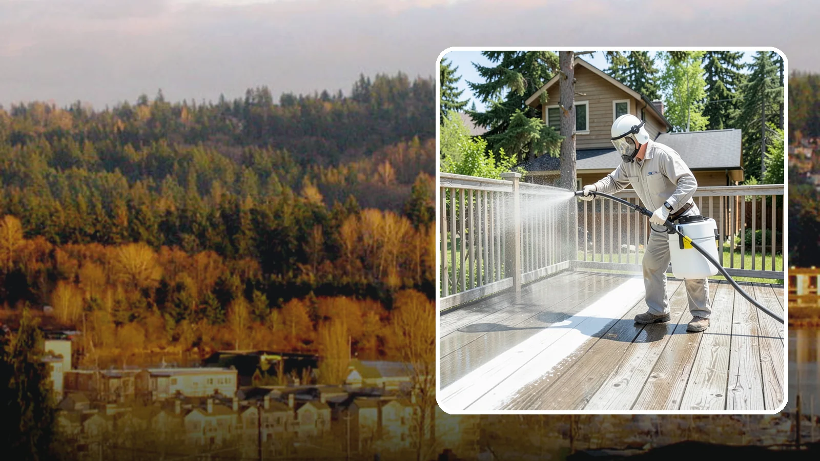 Deck Restoration Cleaning in Kenmore, King County, WA - Deep-restore a neglected deck through staged cleaning, stripping, and brightening back to usable wood.