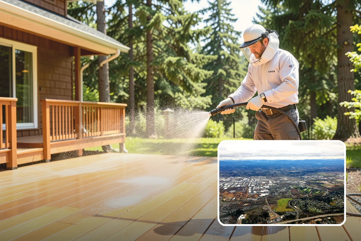 Deck Restoration Cleaning in Kent, King County, WA - Recovers a neglected deck to usable wood