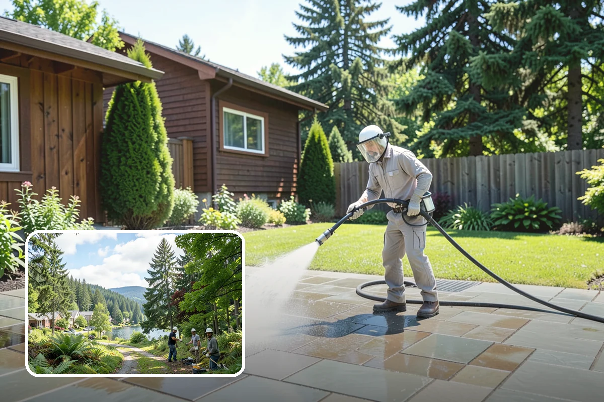 Deck Restoration Cleaning in Lake Forest Park, King County, WA - Recovers a neglected deck to usable wood