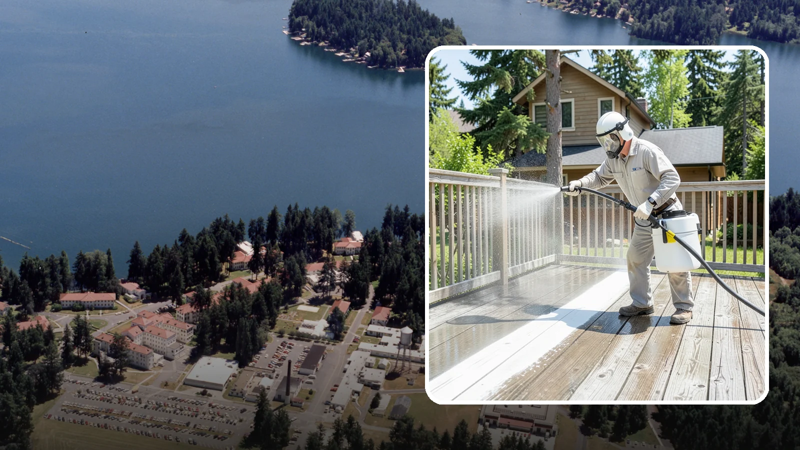 Deck Restoration Cleaning in Lakewood, Pierce County, WA - Deep-restore a neglected deck through staged cleaning, stripping, and brightening back to usable wood.