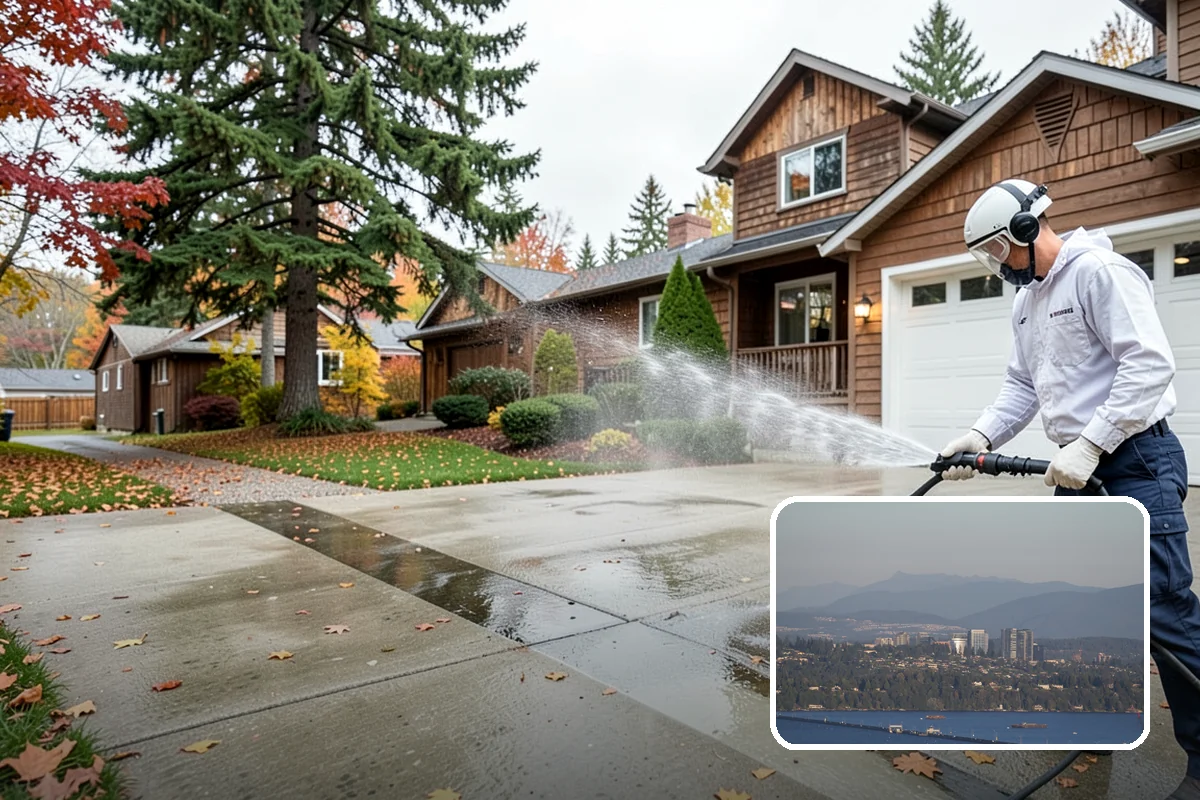 Deck Restoration Cleaning in Medina, King County, WA - Recovers a neglected deck to usable wood