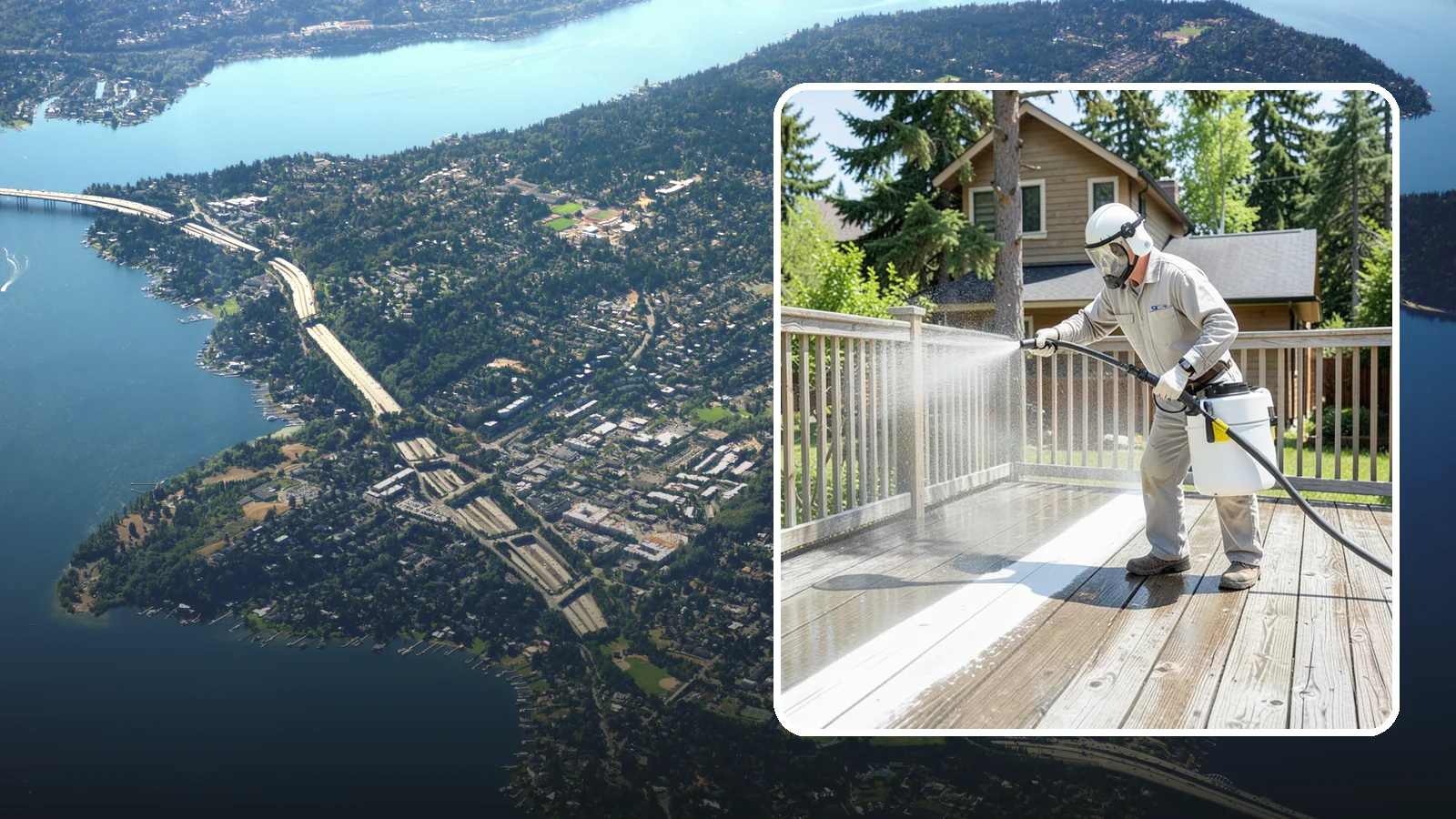Deck Restoration Cleaning in Mercer Island, King County, WA - Deep-restore a neglected deck through staged cleaning, stripping, and brightening back to usable wood.