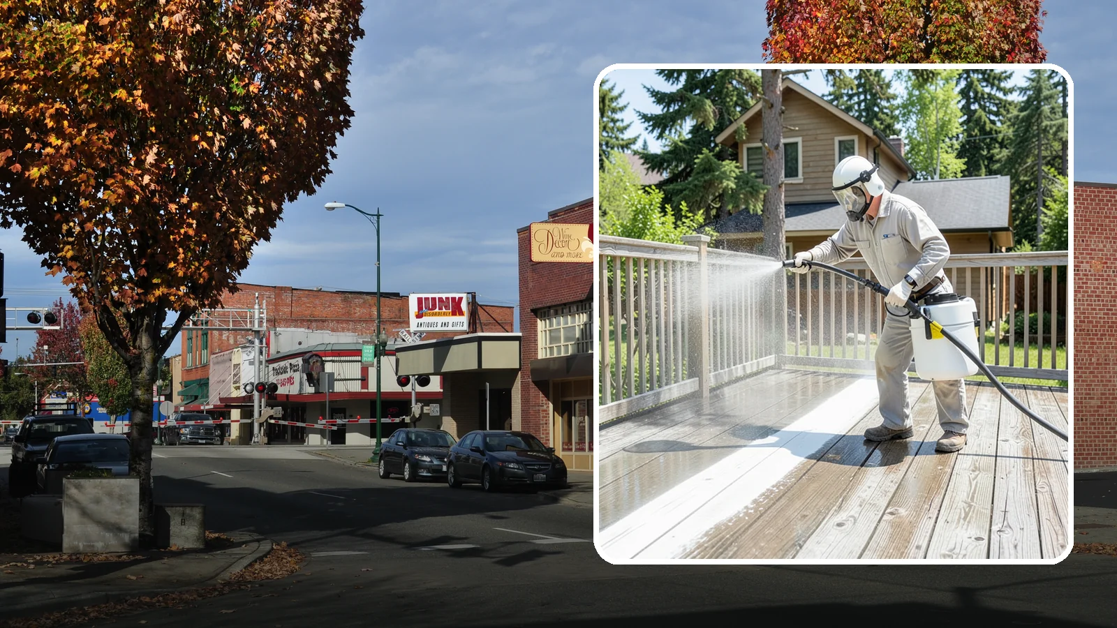 Deck Restoration Cleaning in Puyallup, Pierce County, WA - Deep-restore a neglected deck through staged cleaning, stripping, and brightening back to usable wood.